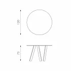 Mesa de jantar redonda com tampo de vidro Adamo, design moderno Viadurini