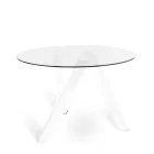 Mesa de jantar redonda Adamo com tampo de vidro, design moderno Viadurini