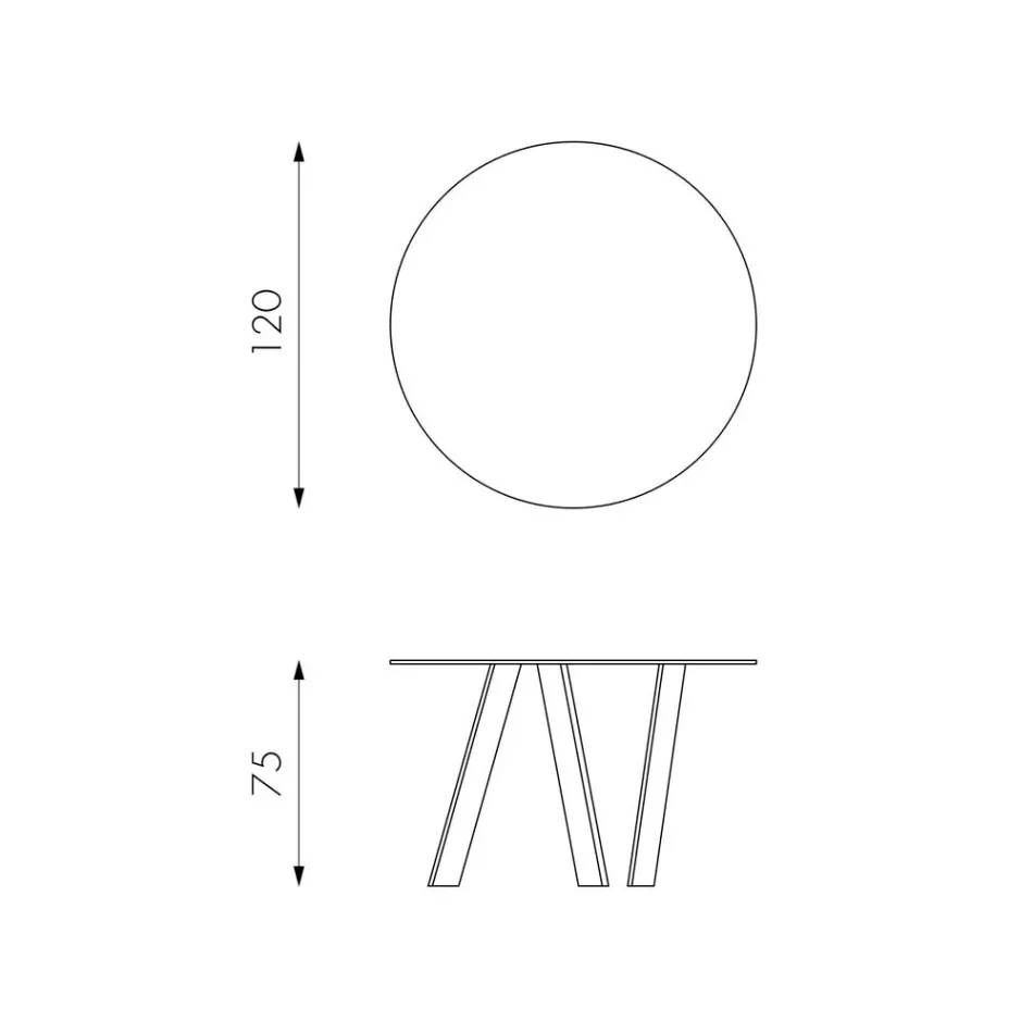 Mesa de jantar redonda Adamo com tampo de vidro, design moderno Viadurini