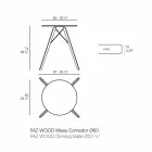 Mesa de Jantar Redonda em Madeira e Hpl Top, 4 Peças - Faz Wood by Vondom Viadurini
