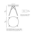 Mesa de Jantar Redonda em Madeira e Hpl Top, 4 Peças - Faz Wood by Vondom Viadurini