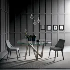 Mesa de Jantar Redonda em Vidro Transparente e Pernas de Poliuretano - Stalto Viadurini