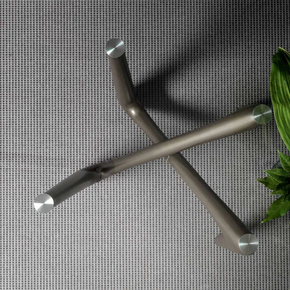 Mesa de Jantar Redonda em Vidro Transparente e Pernas de Poliuretano - Stalto Viadurini