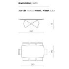 Mesa de Sala 200x100 em Chapa de Carvalho e Metal - Cruz Viadurini