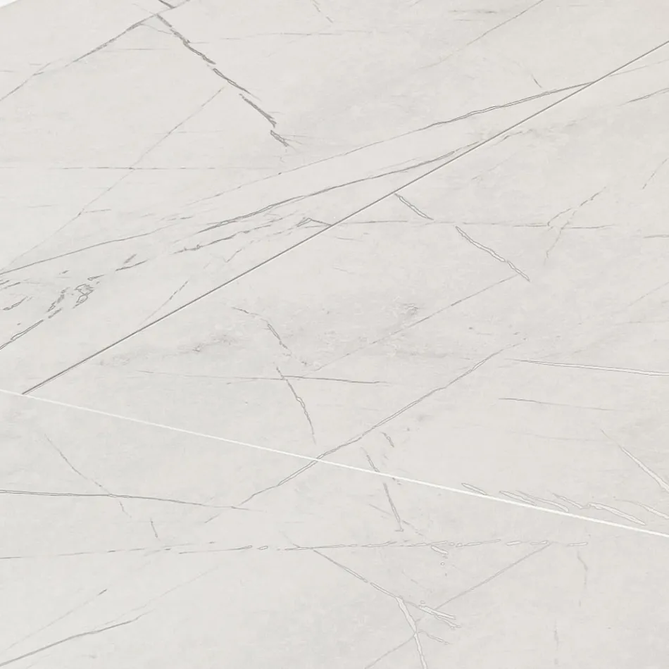 Mesa de sala extensível 260 ou 300 cm em metal e HPL - Borgo Viadurini