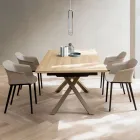 Mesa de sala extensível 260 ou 300 cm em metal e HPL - Borgo Viadurini