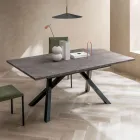 Mesa de sala extensível 260 ou 300 cm em metal e HPL - Borgo Viadurini
