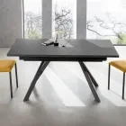 Mesa de sala extensível 260 ou 300 cm em metal e HPL - Borgo Viadurini