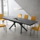 Mesa de sala extensível 260 ou 300 cm em metal e HPL - Borgo Viadurini