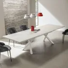 Mesa de sala extensível 260 ou 300 cm em metal e HPL - Borgo Viadurini