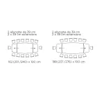 Mesa extensível da sala com tampo em formato de barril em cerâmica fabricada na Itália - Vidros Viadurini