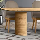 Mesa de Sala com Tampo e Base de Madeira Made in Italy - Leilão Viadurini