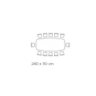 Mesa Fixa da Sala com Tampo em Barril em Cerâmica Made in Italy - Vidros Viadurini