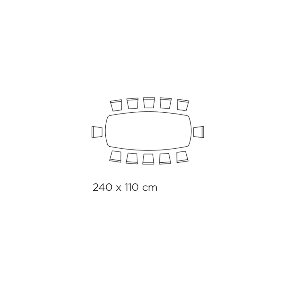 Mesa Fixa da Sala com Tampo em Barril em Cerâmica Made in Italy - Vidros Viadurini