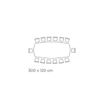 Mesa Fixa da Sala com Tampo em Barril em Cerâmica Made in Italy - Vidros Viadurini