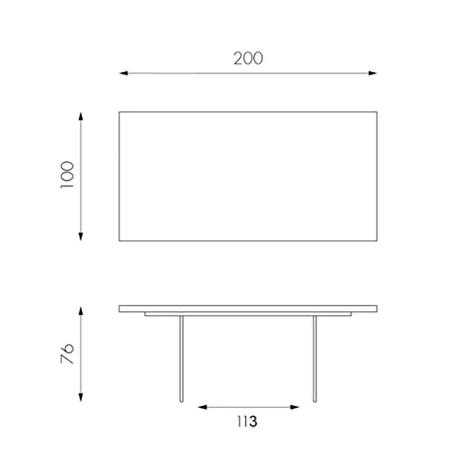 Mesa da Sala em Folheado de Carvalho e Base em Vidro Temperado - Nicofisso Viadurini