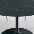 Mesa Fixa Redonda de Sala em Laminado e Alumínio Fabricado na Itália - Dólares Viadurini