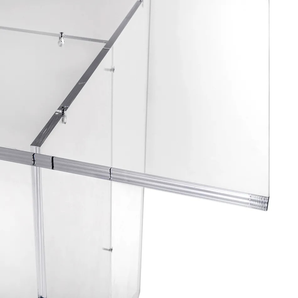 Mesa Selenia com design minimalista em plexiglass transparente, fabricada na Itália. Viadurini