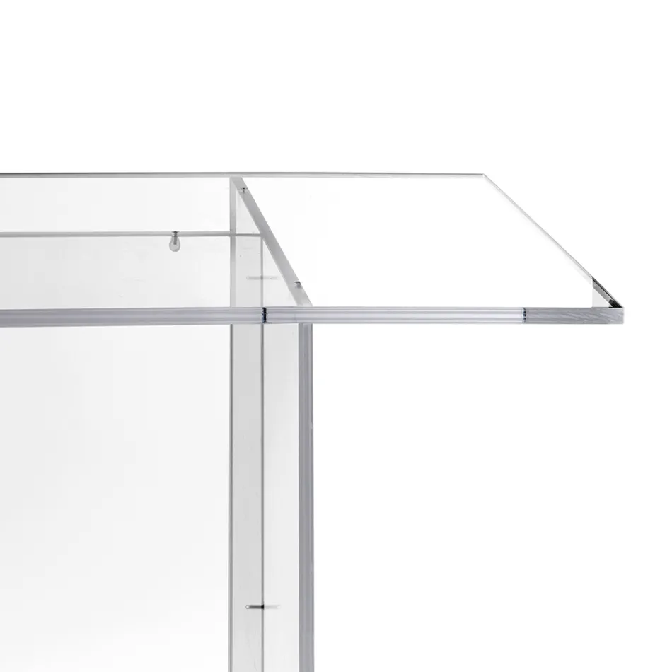 Mesa Selenia com design minimalista em plexiglass transparente, fabricada na Itália. Viadurini