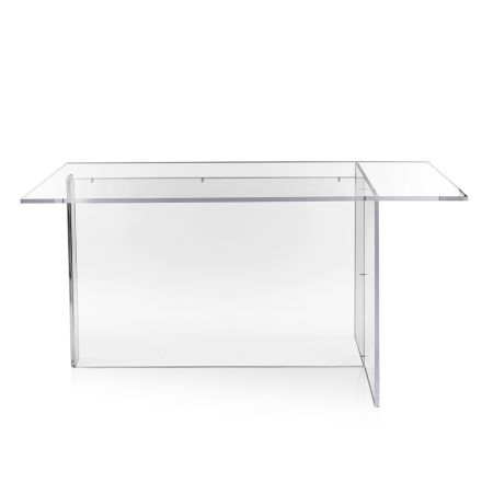 Mesa Selenia em acrílico transparente com design minimalista, fabricada na Itália. Viadurini