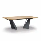 Mesa Extensível Design Até 294 cm em Madeira e Metal Made in Italy - Nuzzo Viadurini