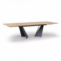 Mesa Extensível Design Até 294 cm em Madeira e Metal Made in Italy - Nuzzo