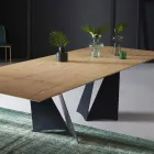 Mesa Extensível Design Até 294 cm em Madeira e Metal Made in Italy - Nuzzo Viadurini