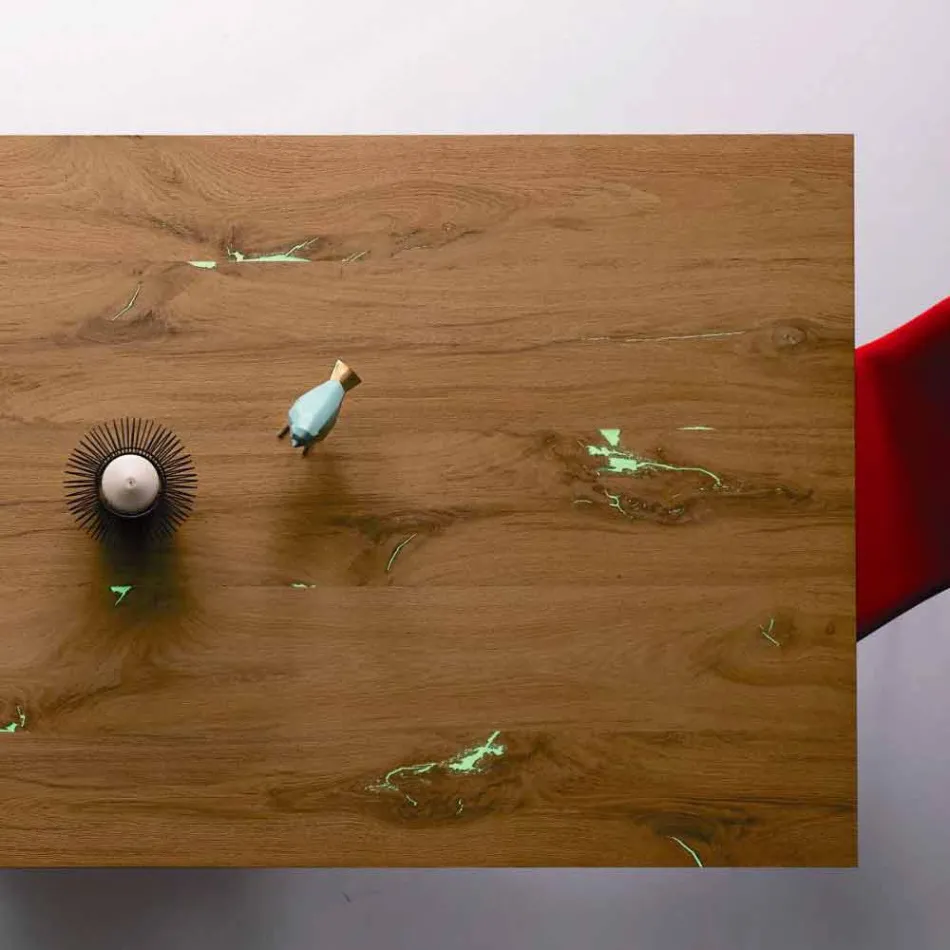 Mesa Extensível Design Até 294 cm em Madeira e Metal Made in Italy - Nuzzo Viadurini