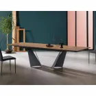 Mesa Extensível Design Até 294 cm em Madeira e Metal Made in Italy - Nuzzo Viadurini