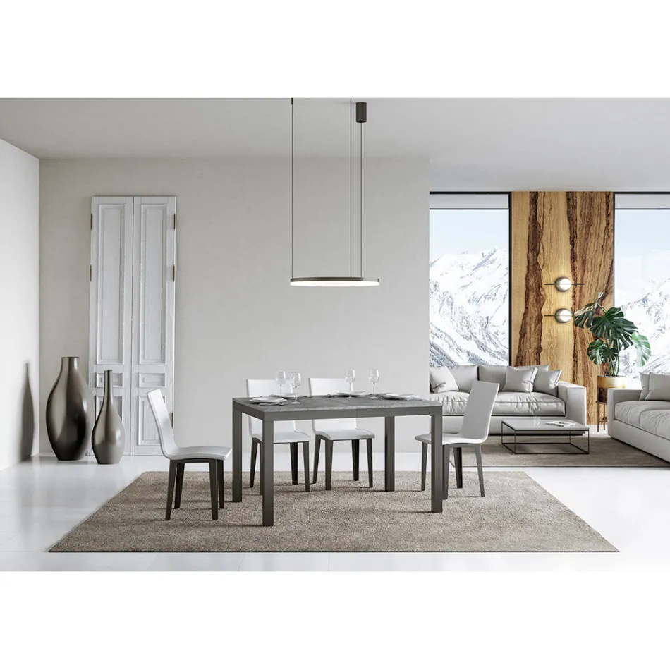 Mesa Design com Tampo de Madeira Extensível até 440 cm Fabricado na Itália - Foxy Viadurini
