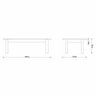 Mesa de design moderno em carvalho cinza pomba, L180xP100cm, Willis Viadurini
