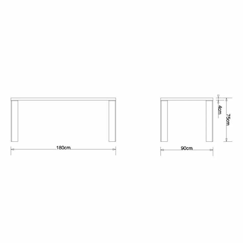 Mesa de design moderno em madeira de nogueira natural, L180xP90cm, Yvonne Viadurini