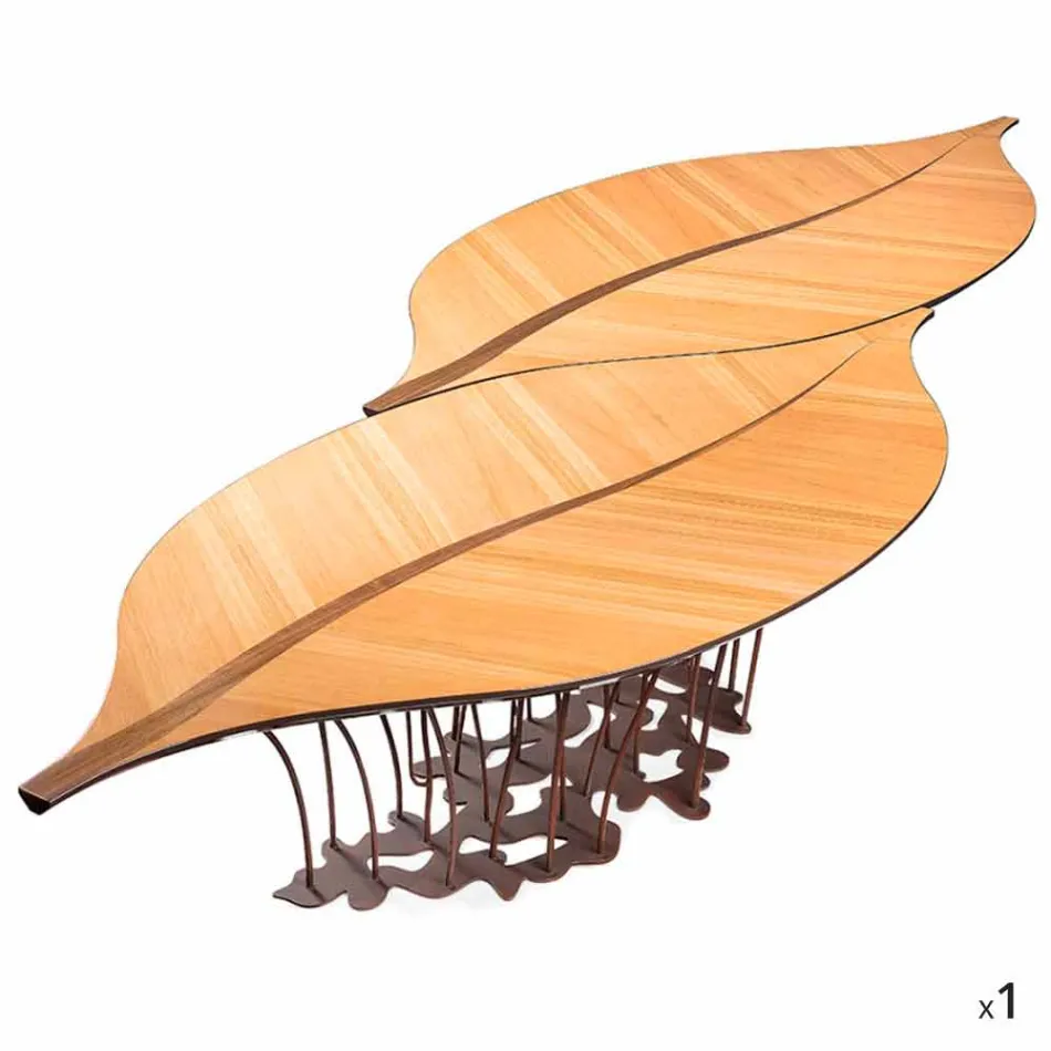 Design de mesa de carvalho e madeira de nogueira Fenice Viadurini