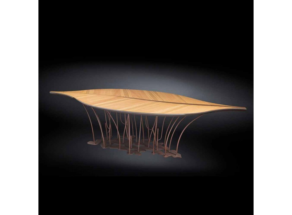 Design de mesa de carvalho e madeira de nogueira Fenice Viadurini