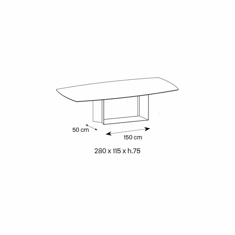 Mesa de Design em Matt Noir Desir Cerâmica e Metal Made in Italy - Marrom Escuro Viadurini