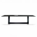 Mesa de Design em Matt Noir Desir Cerâmica e Metal Made in Italy - Marrom Escuro
