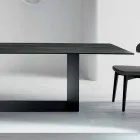 Mesa de Design em Matt Noir Desir Cerâmica e Metal Made in Italy - Marrom Escuro Viadurini