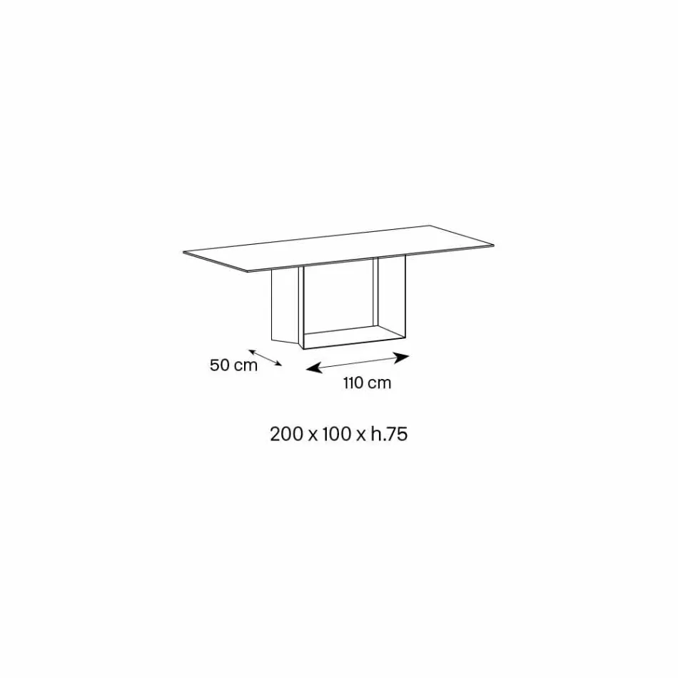 Mesa de Design em Matt Noir Desir Cerâmica e Metal Made in Italy - Marrom Escuro Viadurini