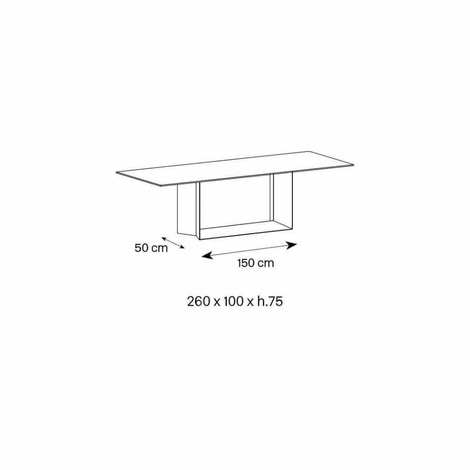 Mesa de Design em Matt Noir Desir Cerâmica e Metal Made in Italy - Marrom Escuro Viadurini