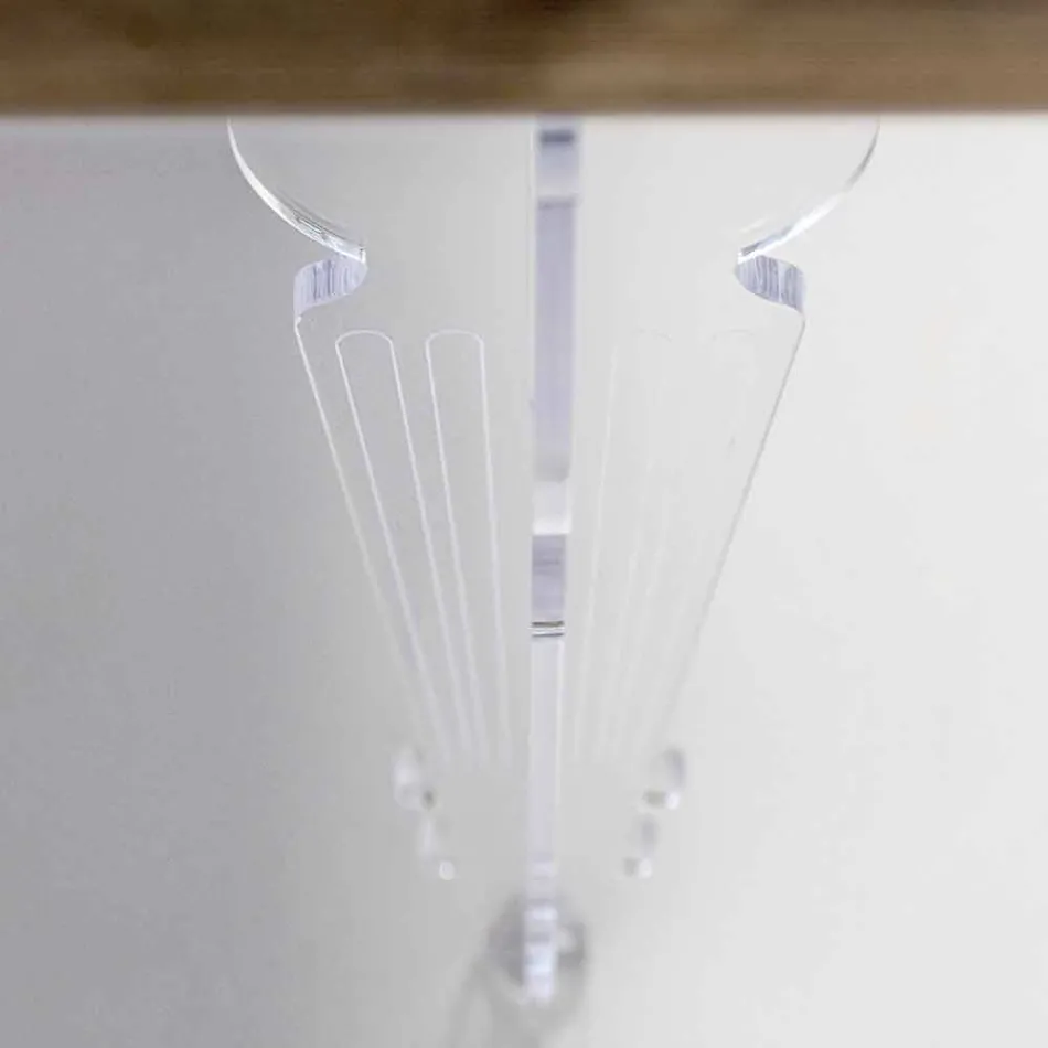 Mesa de design em madeira de abeto e plexiglass feita na Itália, Castro Viadurini