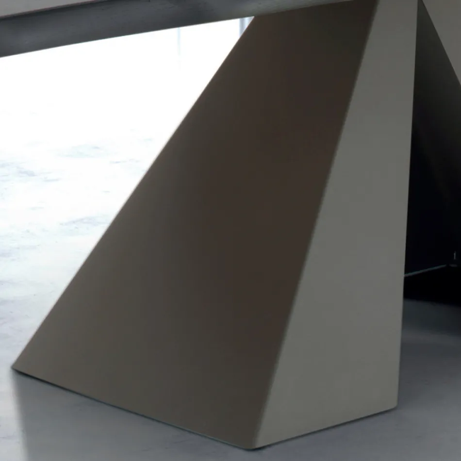 Mesa Design em Madeira Folheada e Aço Fabricado na Itália – Dalmata Viadurini