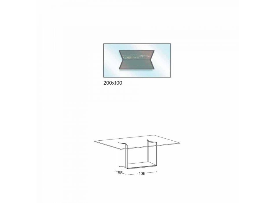 Mesa Design em Metal e Mármore com Tampo em Vidro Made in Italy - Minera Viadurini