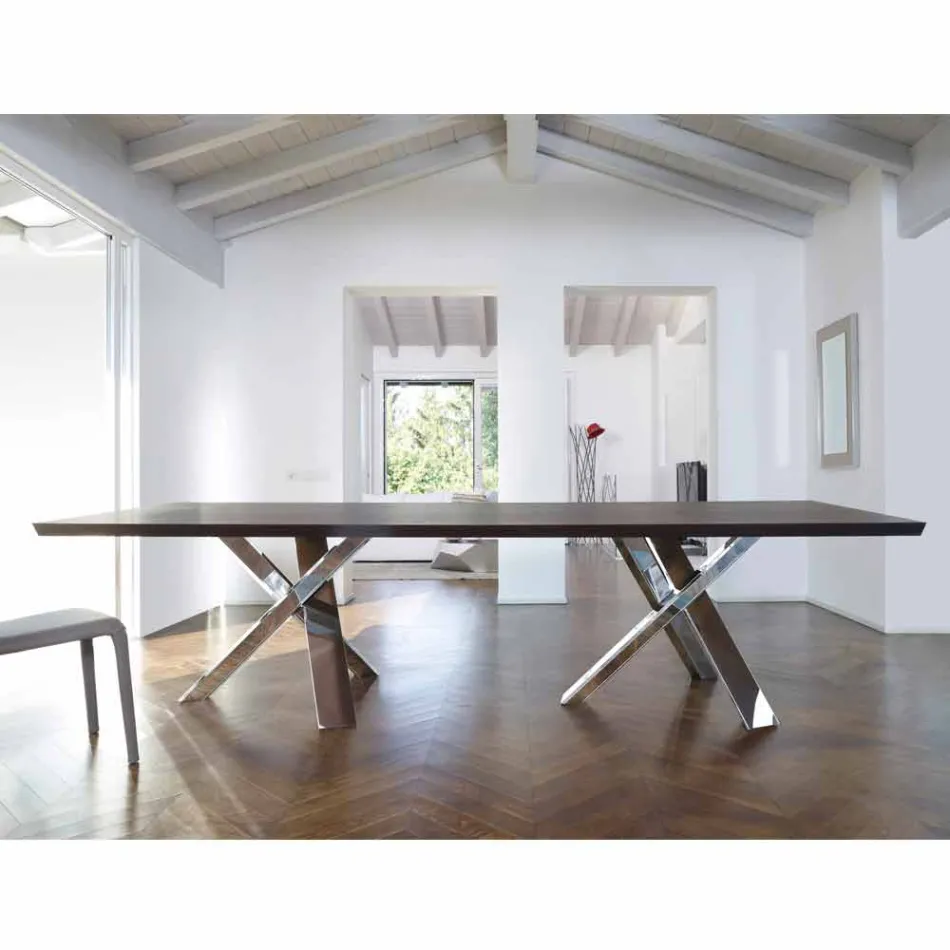Mesa de design moderno em madeira de 240x120cm made in Italy Tree Viadurini