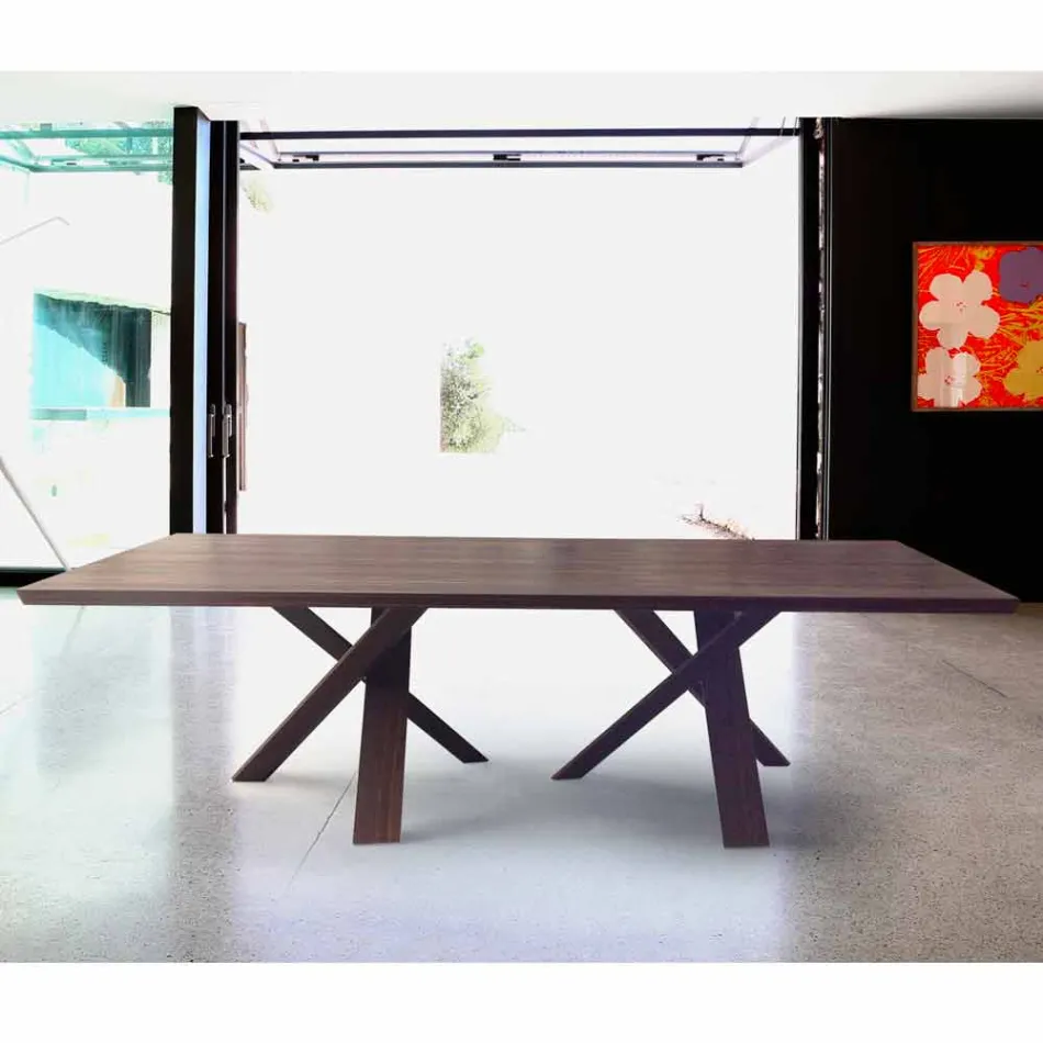 Mesa de design moderno em madeira 270x120cm made in Italy Tree Viadurini