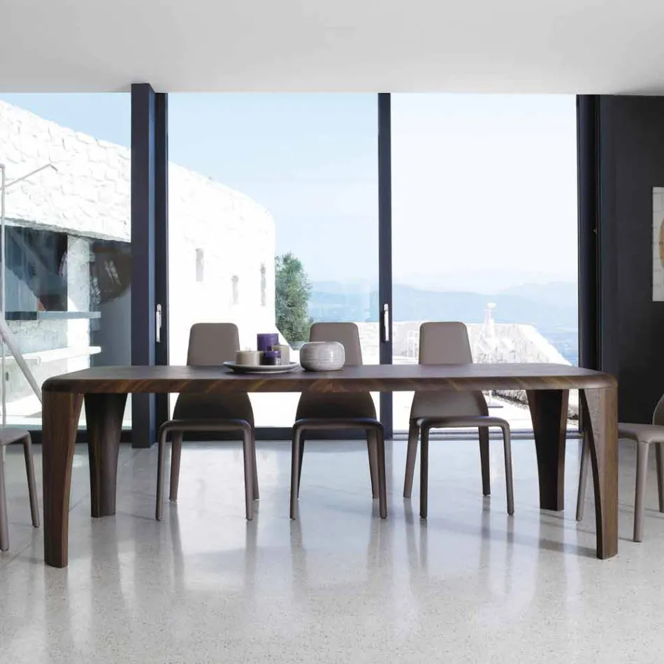 Tabela de design moderno de madeira artesanal em madeira de Itália Viadurini