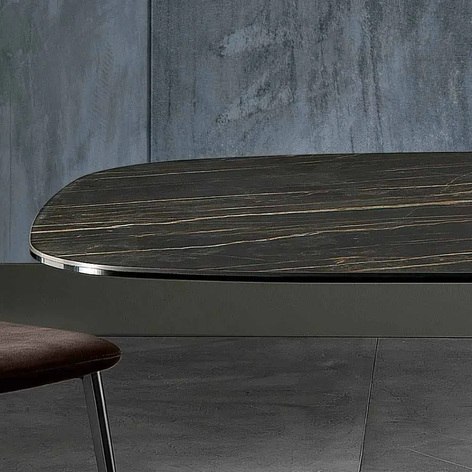 Mesa de vidro cerâmico de design moderno feita na Itália, Clark Viadurini