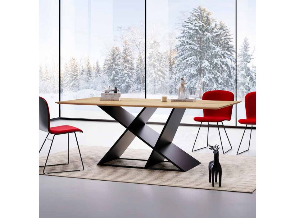 Mesa de design moderno em compensado made in Italy Amaro Viadurini