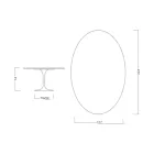 Mesa Eero Saarinen H 74 com tampo oval em mármore dourado Calacatta Made in Italy - Escarlate Viadurini