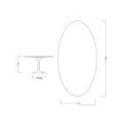 Mesa Eero Saarinen H 74 com tampo oval em mármore dourado Calacatta Made in Italy - Escarlate Viadurini