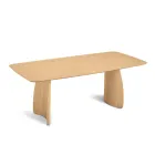Mesa com efeito madeira e pés curvos, disponível em dois tamanhos e vários acabamentos - Argo Viadurini